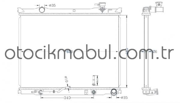 RADYATÖR SU SORENTO 06-09 OTOM 16 mm