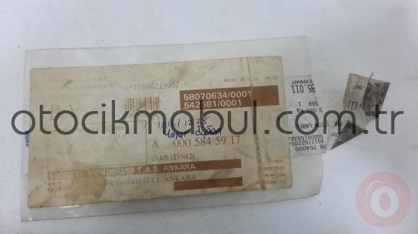 MERCEDES C W204 W205 W117 UYARI LEVHASI YAKIT DOLDURMA 00058